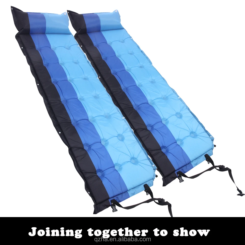 
wholesale single self-inflating camping roll mat 190T inflatable sleeping mattress with pillow for hiking, backpack 
