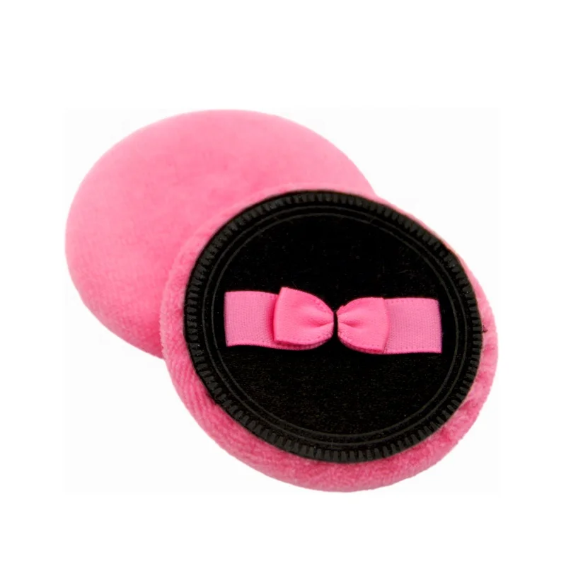 Microfiber Rotary Puff With Ribbon Makeup Powder Puff