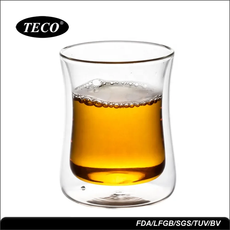 
250ml /350ML/450ML Hand-made Custom Heat Resistant Glass Double Wall Coffee Cup 