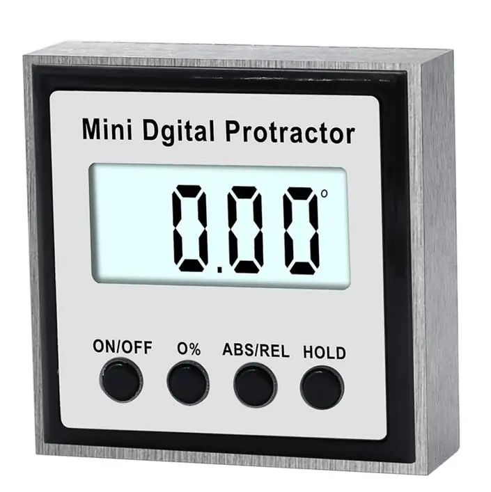 Protractor Digital Inclinometer 0-360 Stainless Steel Digital Bevel Box Angle Gauge Meter Magnets Base Measuring tool