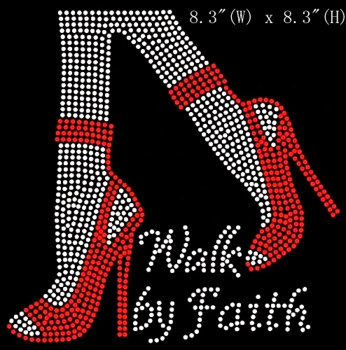 high quality  custom walk by faith custom  rhinestone motif