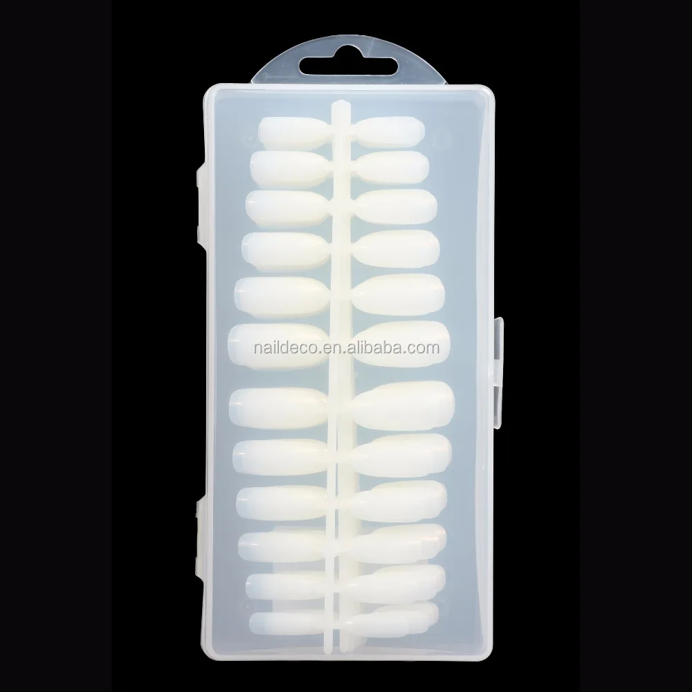 2024 NEW Long Oval Fake Artificial Natural Plain Christmas PVC Box Design Finger ABS 10 Sizes Nadeco Nails