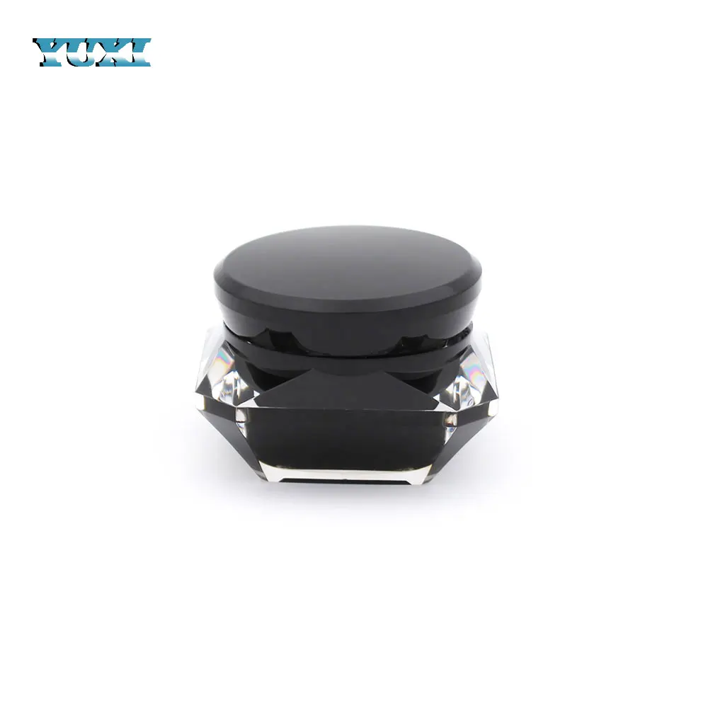 50ml black diamond acrylic cosmetic jar