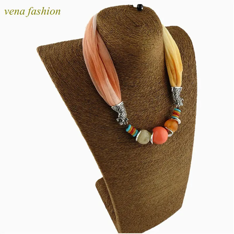 two tone new style together scarf and necklace