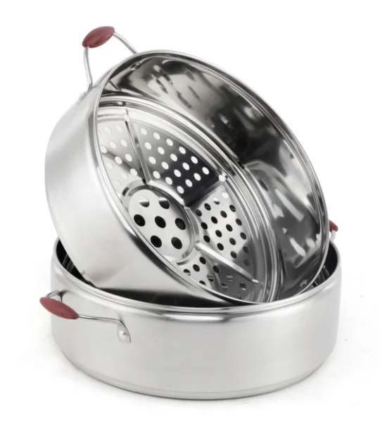 hign quality stainless steel steamer and cooking pots 2 layer food steamer pot