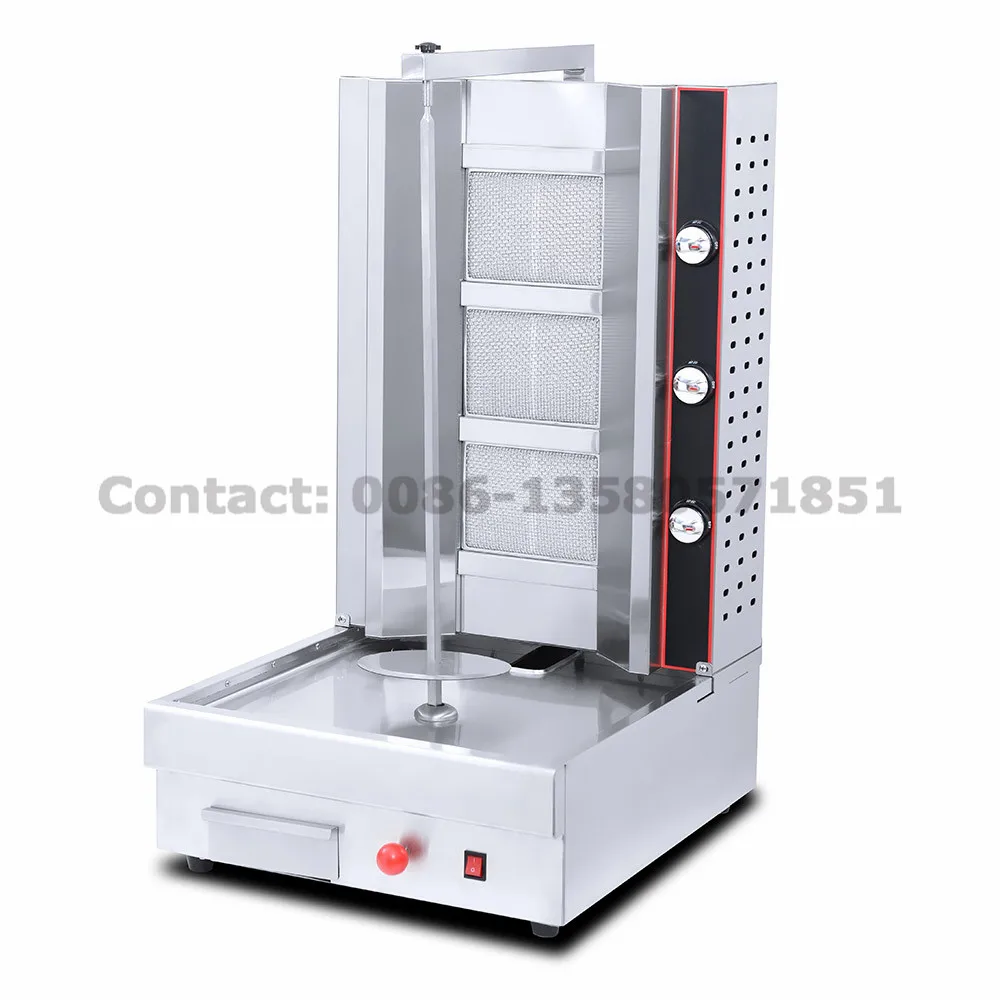 small size 2 burners commercial chicken/meat/fish gas shawarma machine