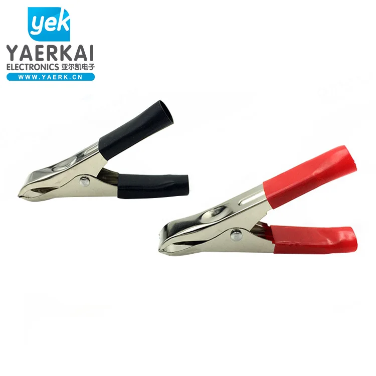 YAERK car battery clamp full insulated alligator clip 75mm 30A