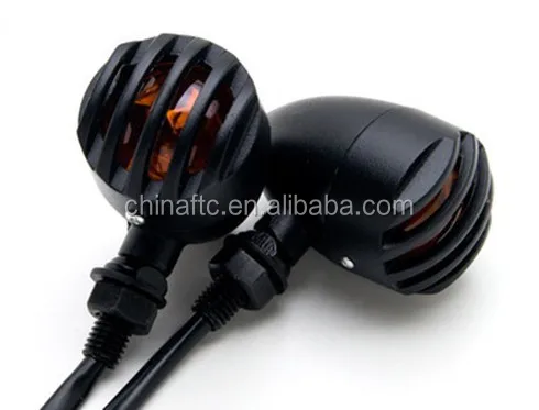 Motorcycle Custom Vintage Aluminum grilled Turn signals, indicator,Turn light