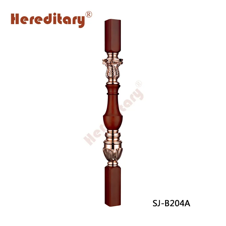 Balconies gold color aluminum railing wood stair railings models