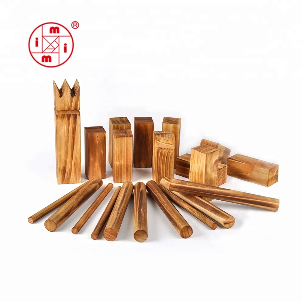 wooden outdoor large wooden block wood game giant garden game Kubb Yard Skittle game