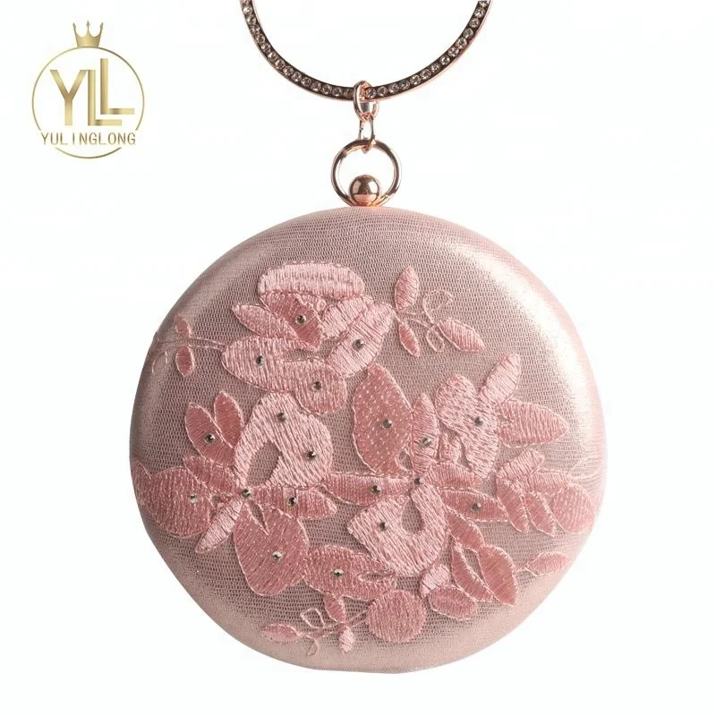 
Женский Круглый клатч с вышивкой 