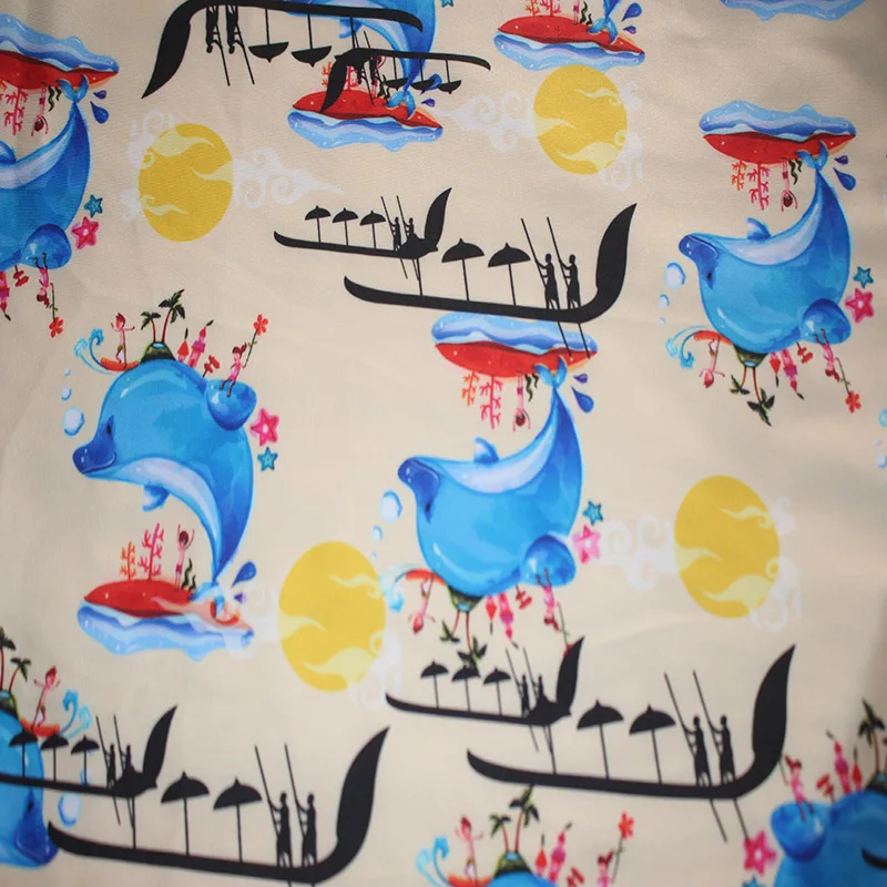 
No Moq UPF 50+ Custom With Fish Printing Swimming Fabric For Yoga 