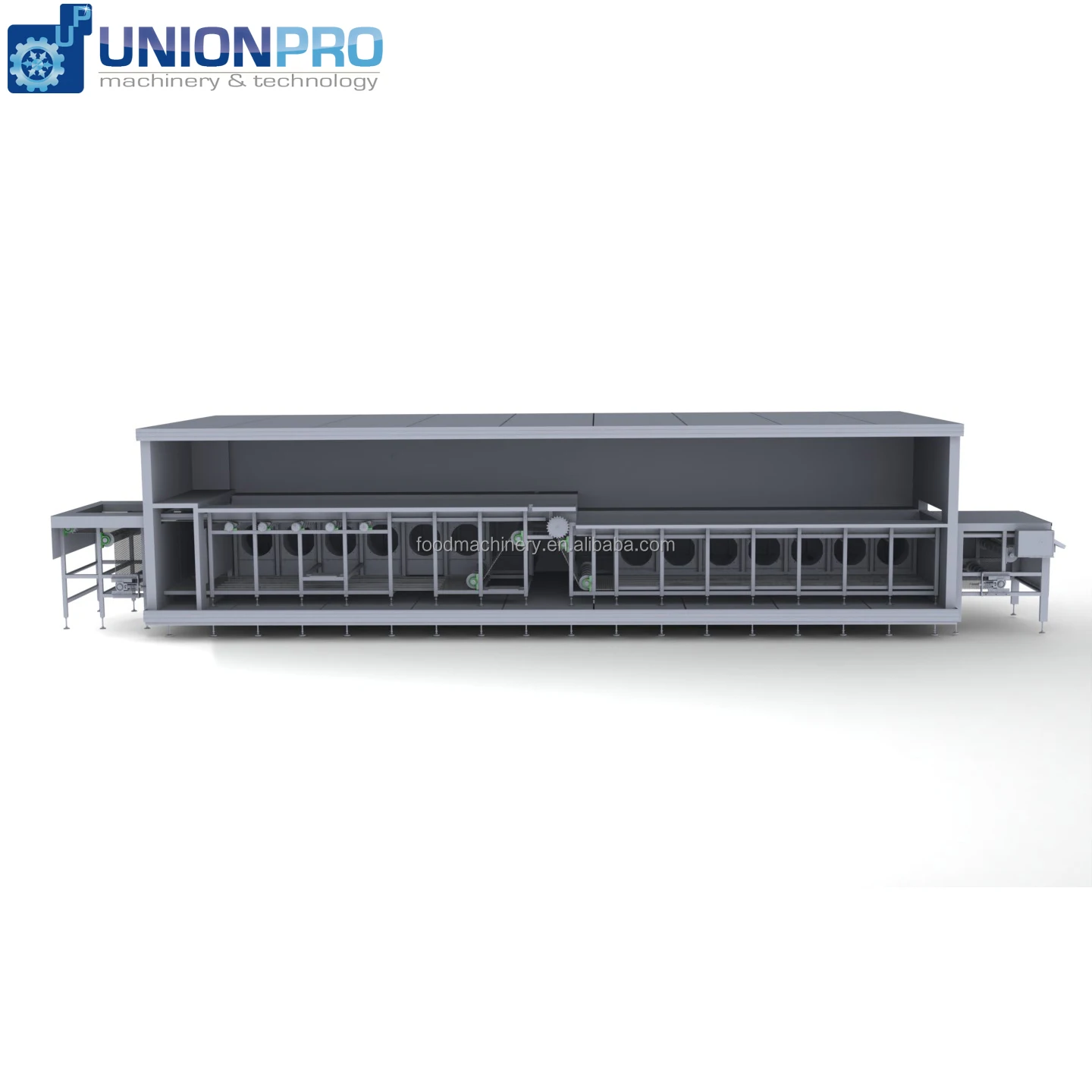 Промышленный флюидизированный туннель iqf для ягод