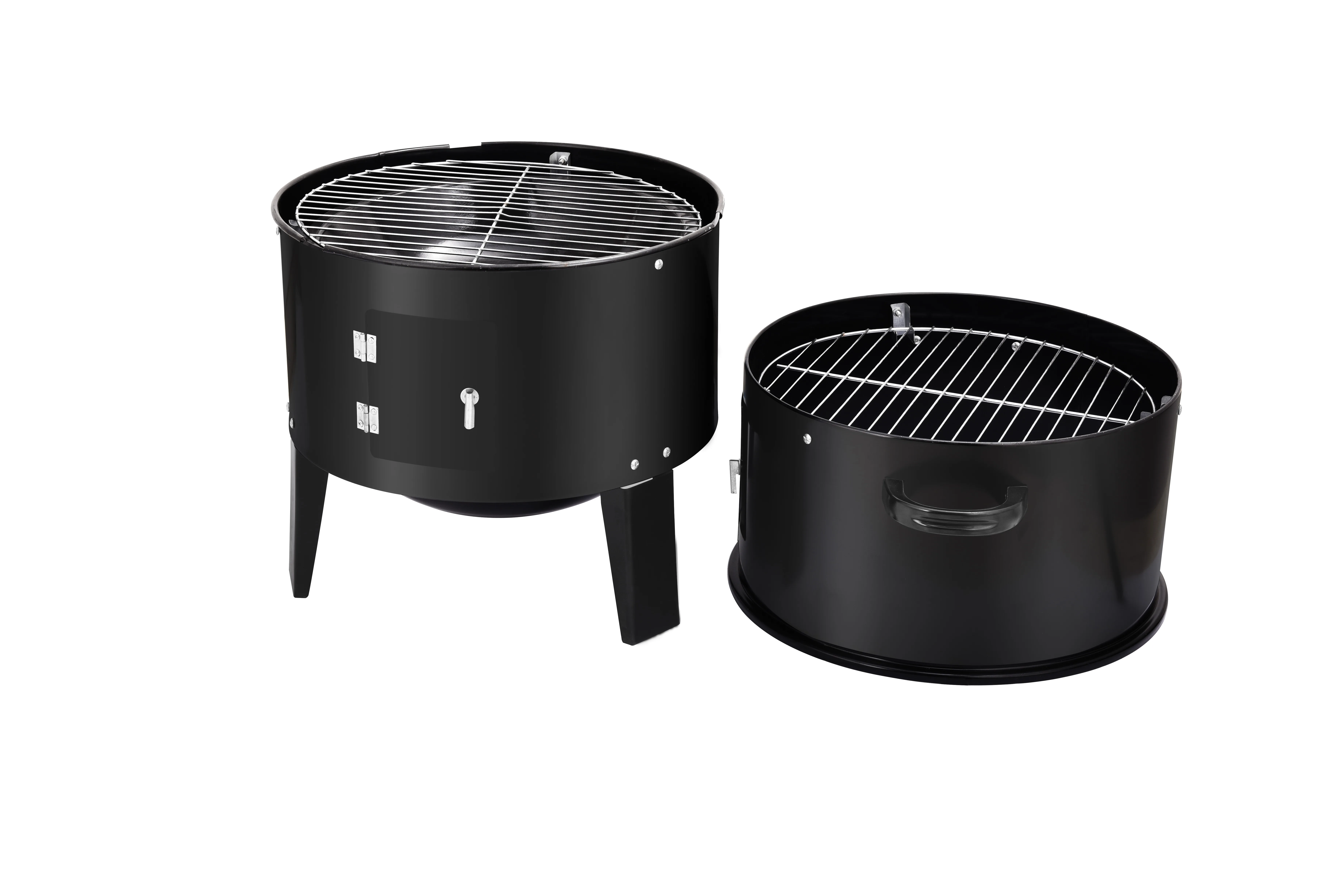 Flame Safety 3 in 1 Vertical Smoker Barbecue Barrel Charcoal  Barbecue Grill Smokeless Barbecue