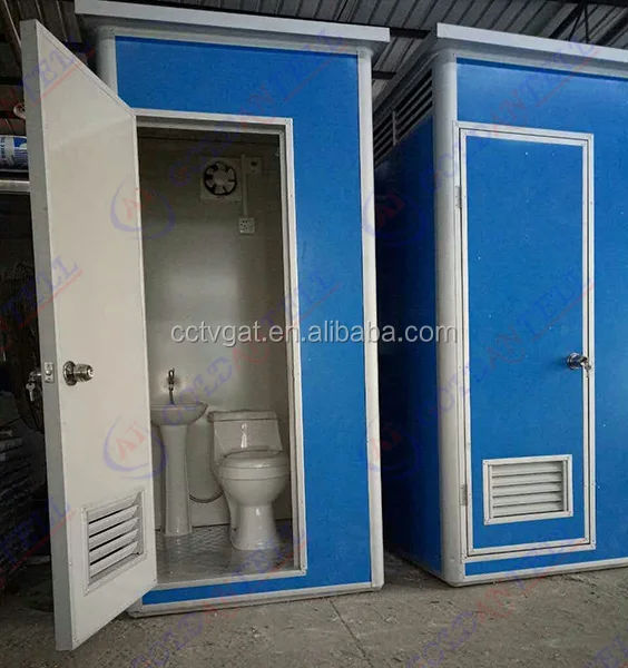 Outdoor Steel Frame Structure Portable Toilet Squatting Pot or Western Seat Toilet