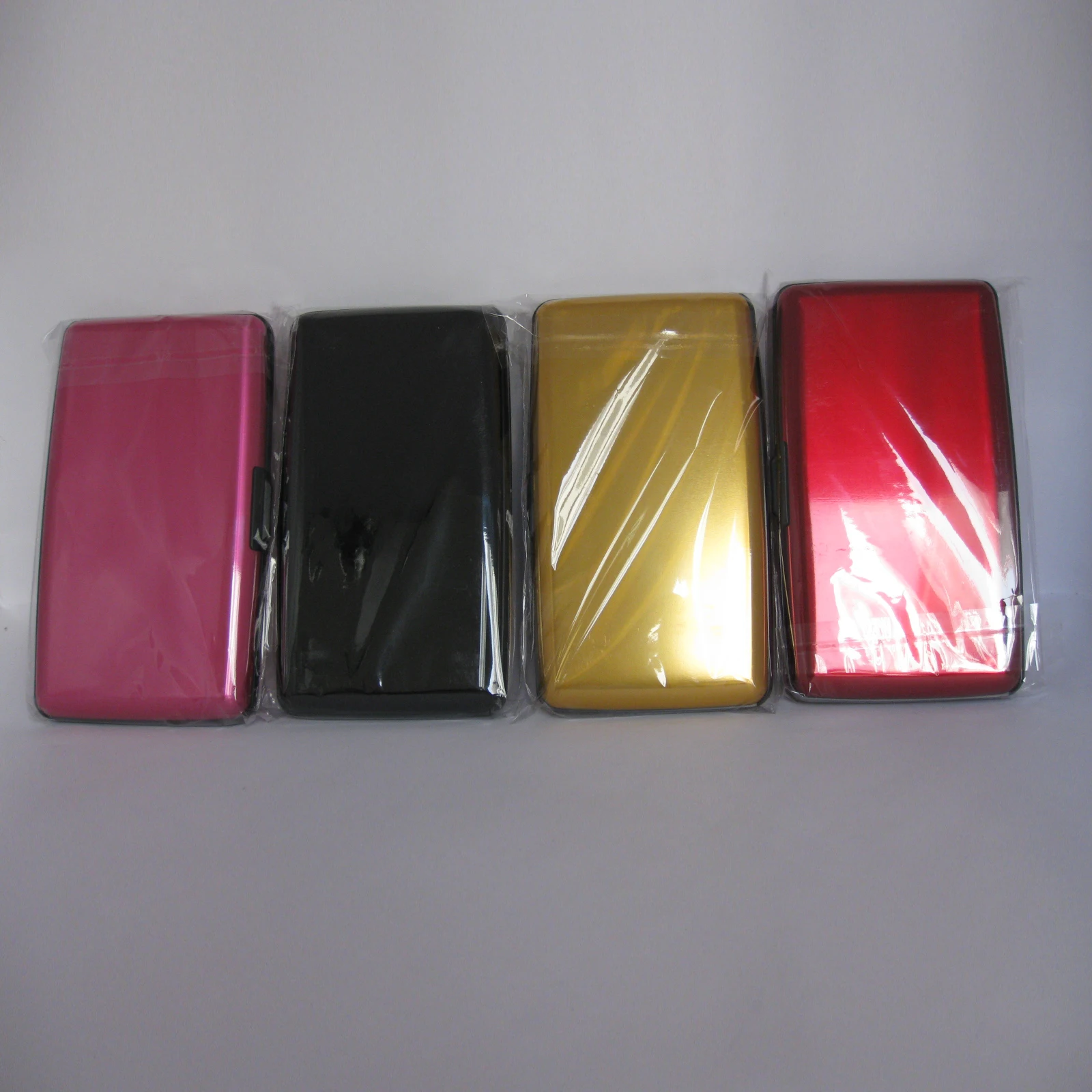 Stripes and Cross  long Aluminum Metal Wallet with mirror