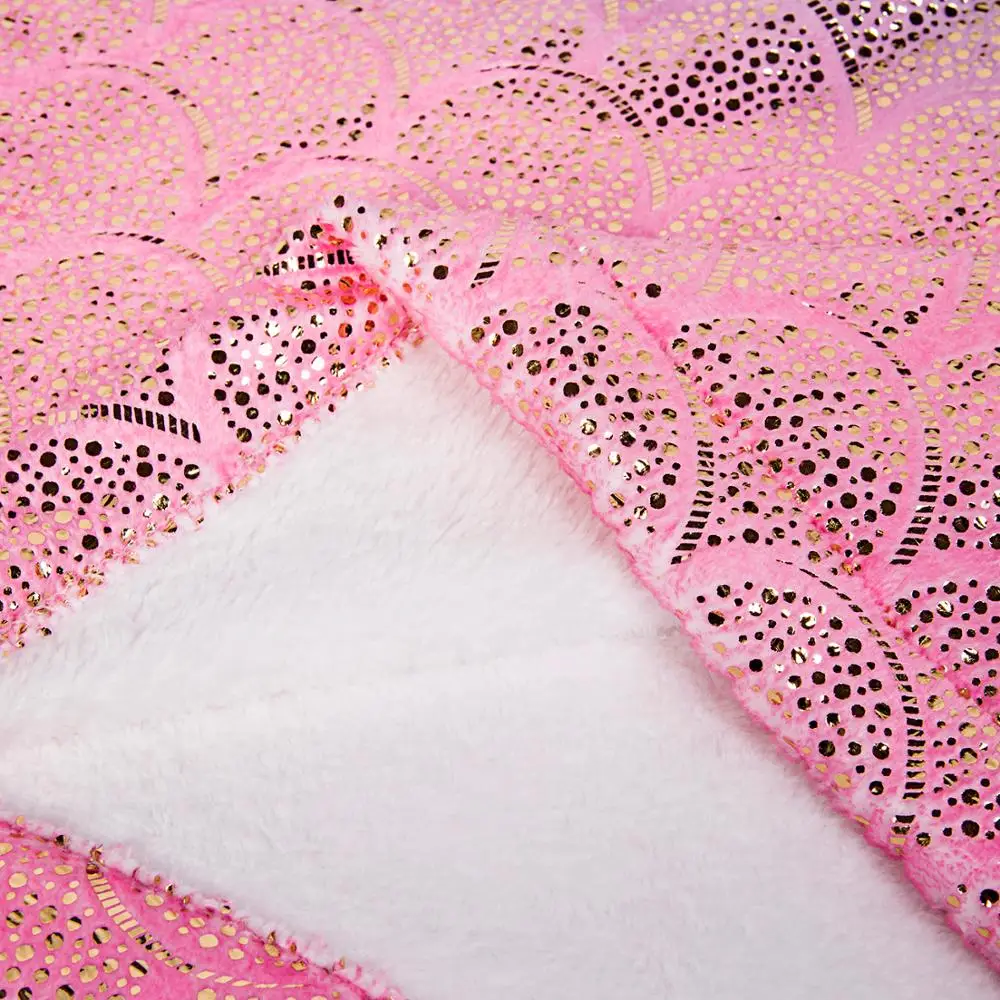 Wholesale warm ombre foil print party color sequins purple mermaid tail blanket