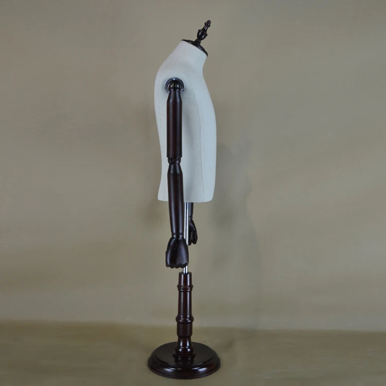 Adjustable Wooden Arms  Half Body Man Mannequin Male Torso Maniquies for Clothes Display