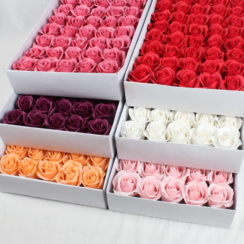 
50pcs/box Artificial Flowers 3 Layer Rose Soap Flowers For Wedding, Party and Promotion Decoration  (62019014424)