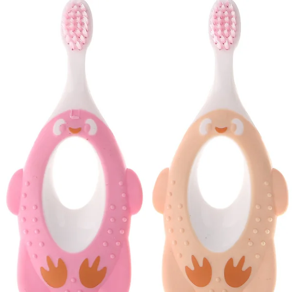 Зубная щетка с мягкими волосами для детей, детская зубная щетка с мультяшным рисунком для обучения младенцев