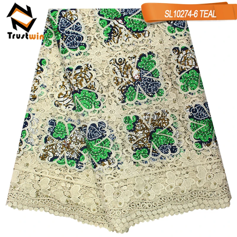 Meilleure Vente Tissu Africain Wax Ankara Cordon Broderie Guipure Dentelle Lace