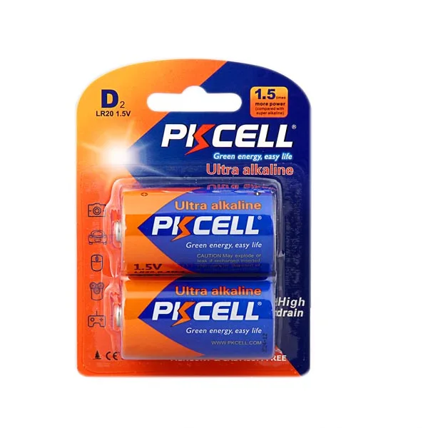 Pkcell lr20 1.5V ultra alkaline D size primary dry battery