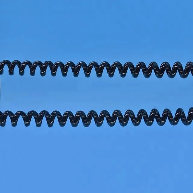 VDE Standard Black 4x0.2mm2 Spring Power Cable spiral coiled cord Spiral Cable