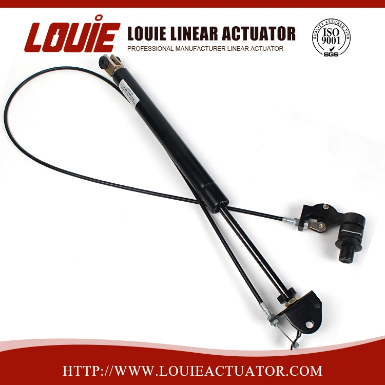 Lockable gas spring with cable and button