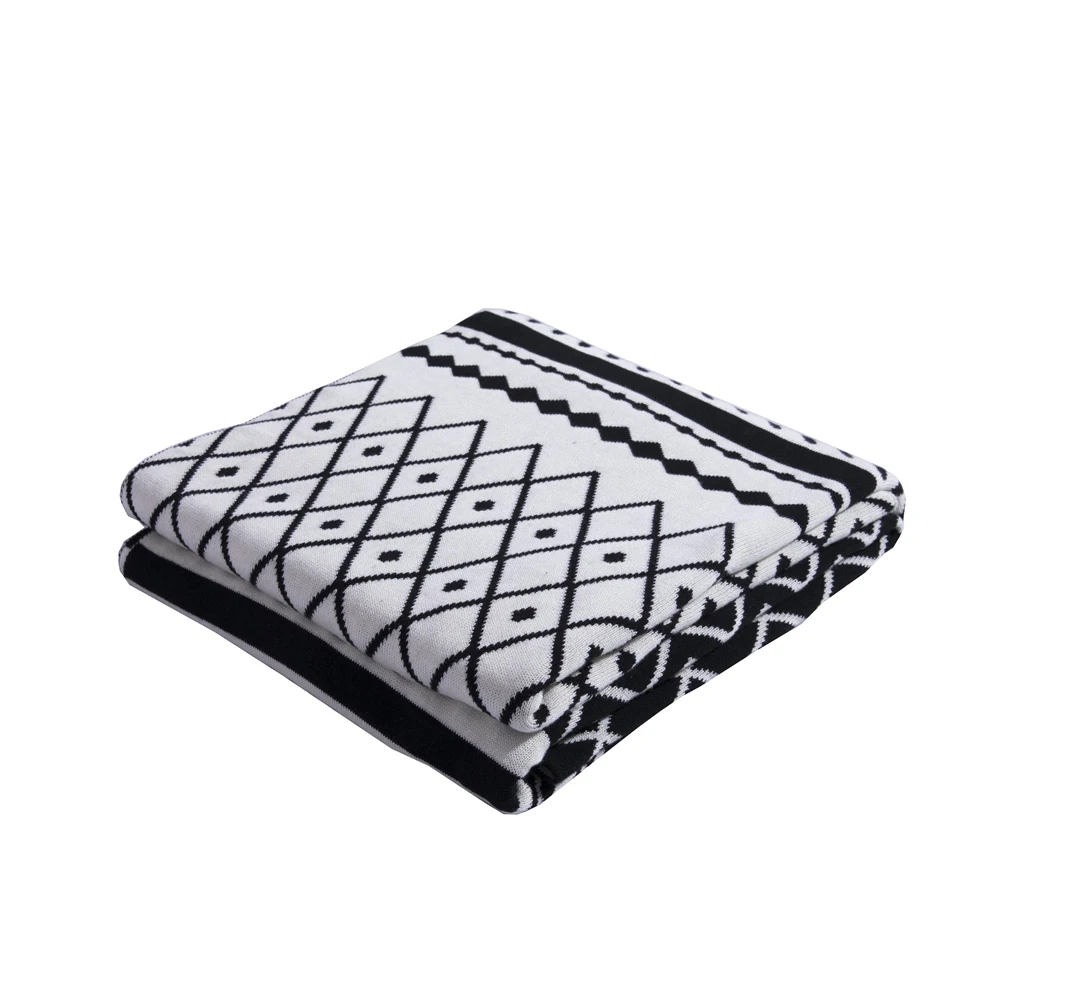 XL Home Decorative Jacquard Baby knitted Adult Sherpa Chunky 100% Cotton Cable Knit Throw Blanket Super Warm Soft Sofa