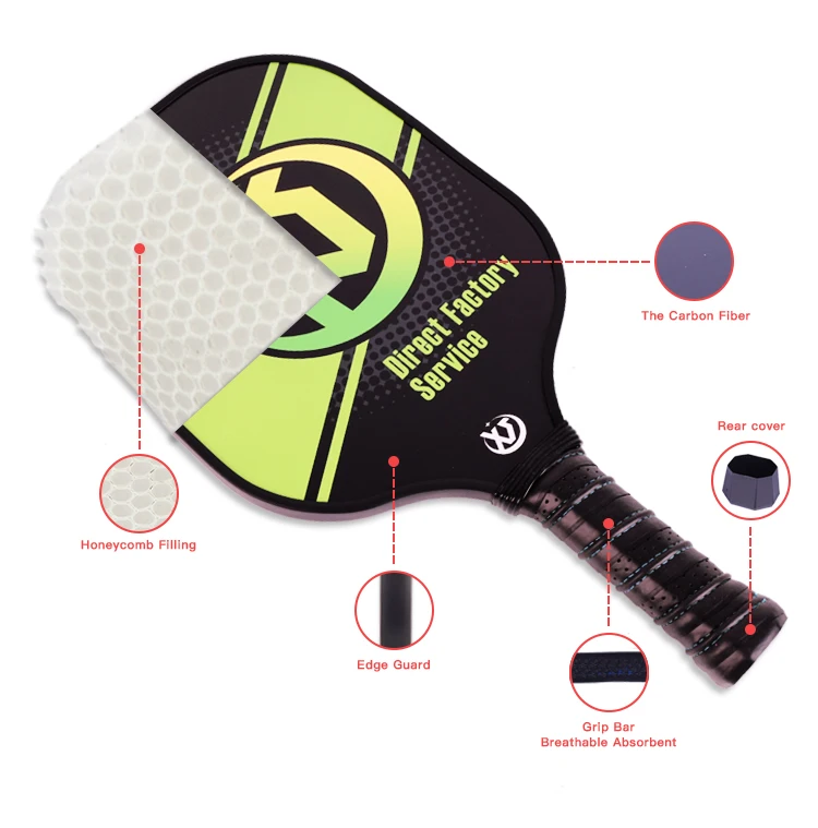 Custom color graphite pickleball paddle composite carbon fiber padel racket