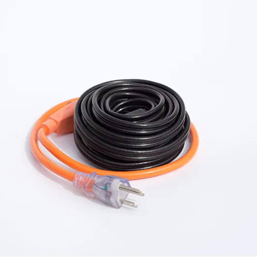 Electrical heat tracing heating cable with thermostat in China factory
