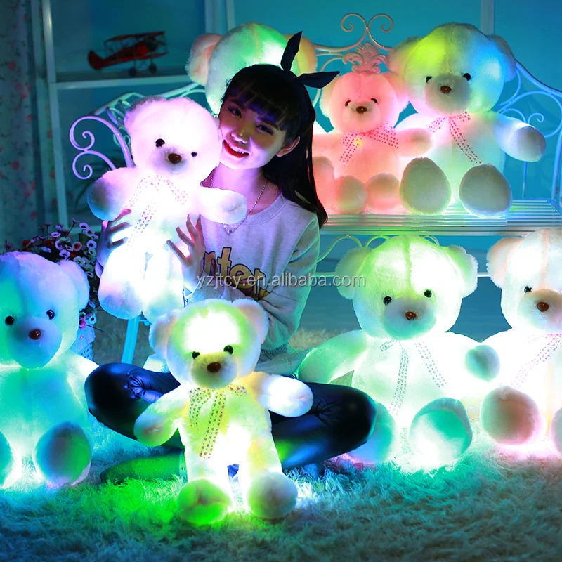 Wholesale Light Up 30cm Teddy Bear Stuffed Plush Shining LED Light Up Lighting electronic Soft Toys
