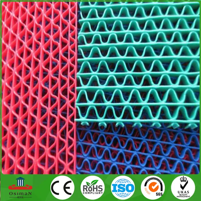 PVC Material Hard Plastic Vinyl S Type Mat Swimming Mat