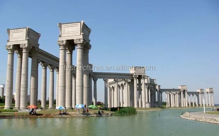 
Decorative stone pillars sandstone roman columns for garden 