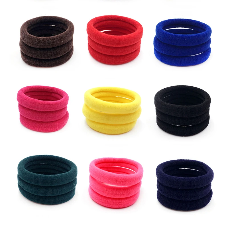 Красочные нейлоновые вязаные резинки для волос, эластичные резинки для волос, Оптовая продажа