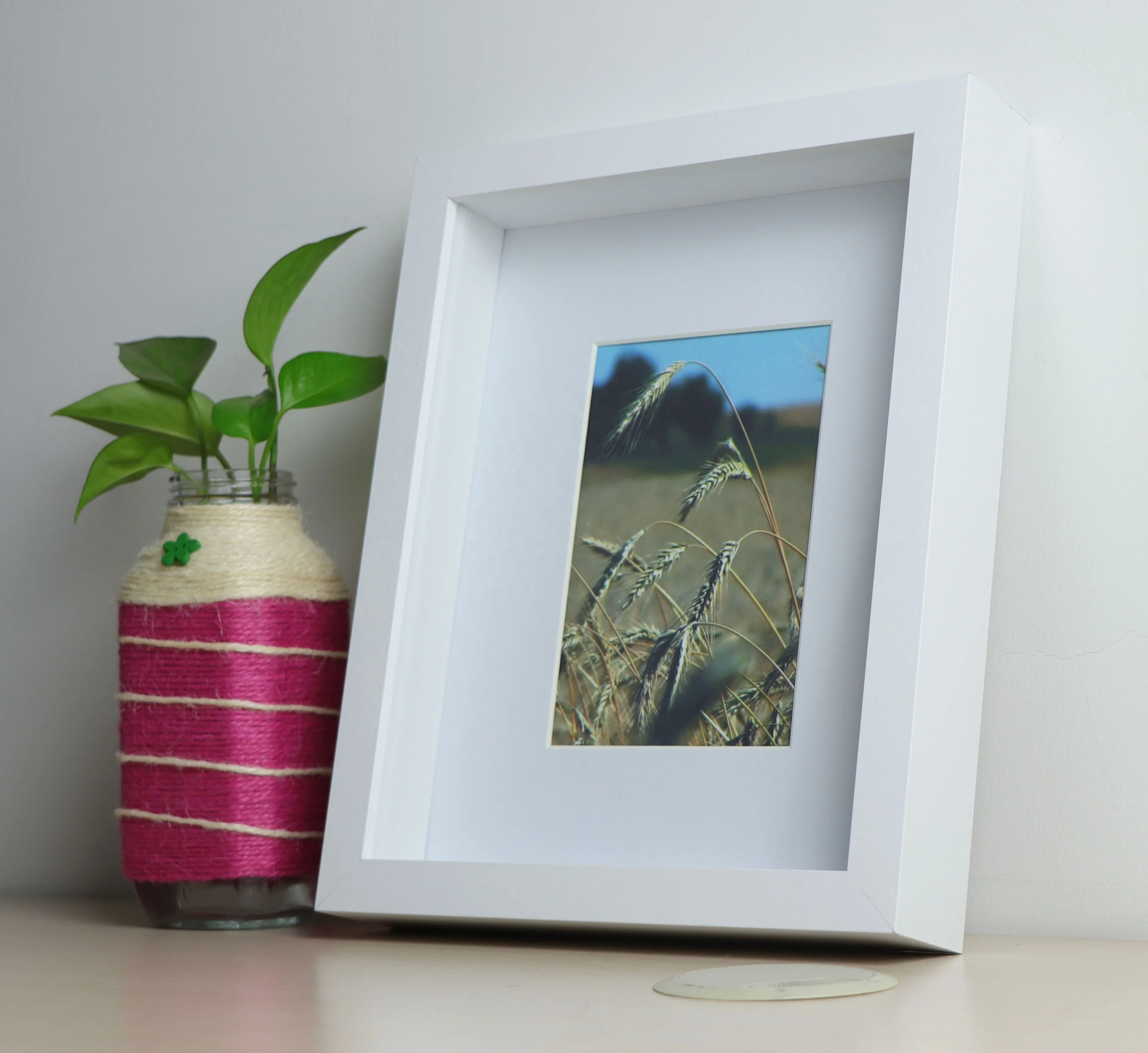 8 by 10 inches shadow box frame, MDF picture frame, Deep frame for display photo or save souvenir