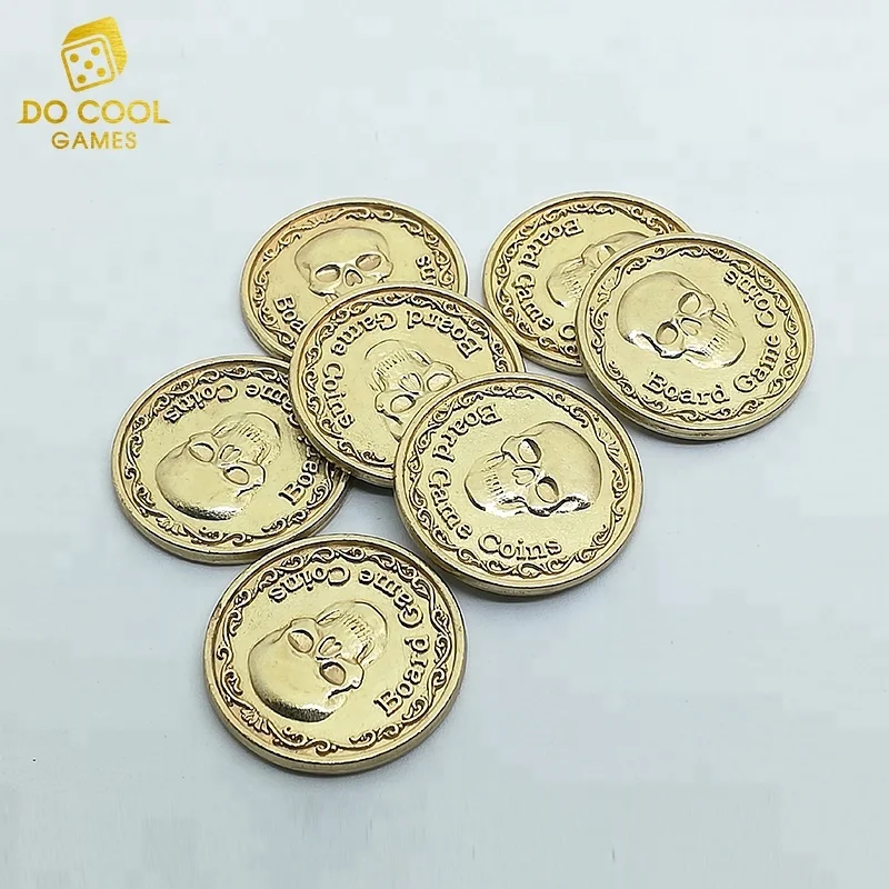Custom gold metal coin for board game