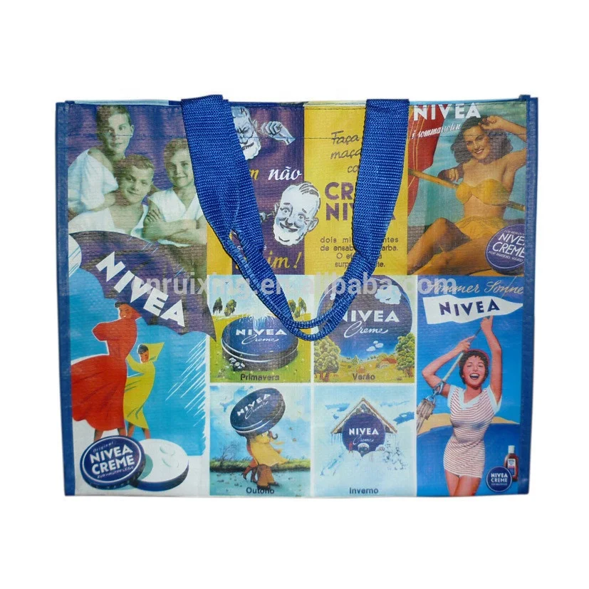 Тканая сумка, новая сумка для покупок, ламинированная ПП, рекламный индивидуальный логотип «X» Stitch RX061001 Ruixing CN;ZHE