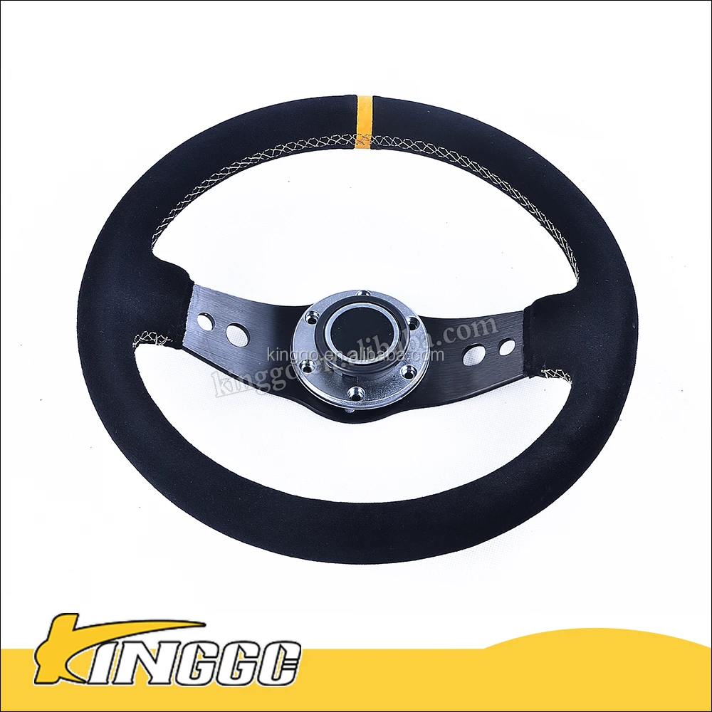 ГОРЯЧИЕ ПРОДАЖИ 14 дюймов/350 мм Руль Гонки Подлинная Замши Руль Fit Most Boss Kit