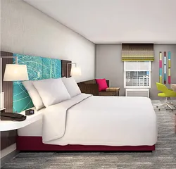 GRT6124 Hotel Furniture Modern King Size Bedroom Sets Custom Upholstered Beds Hampton Inn Hotel Furniture