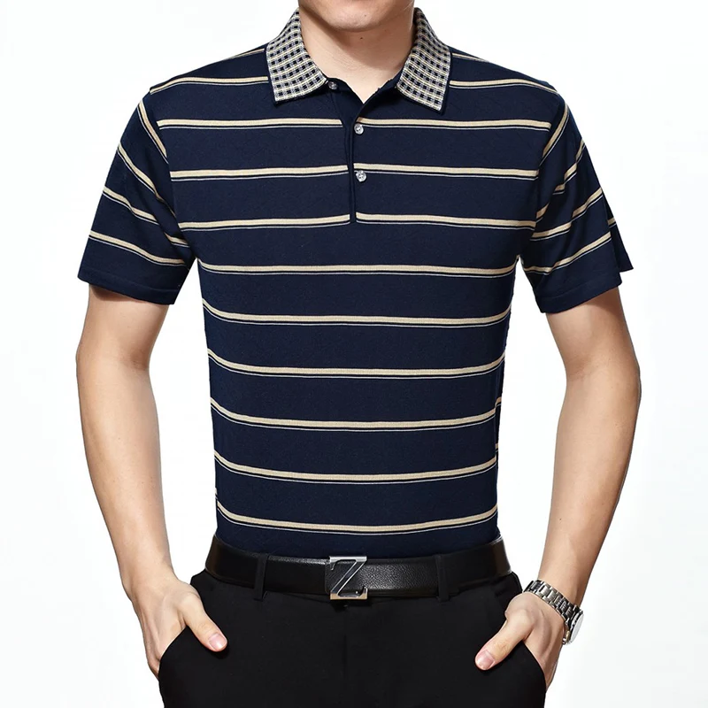Новое поступление 2019, полосатая свободная Мужская рубашка большого размера с коротким рукавом