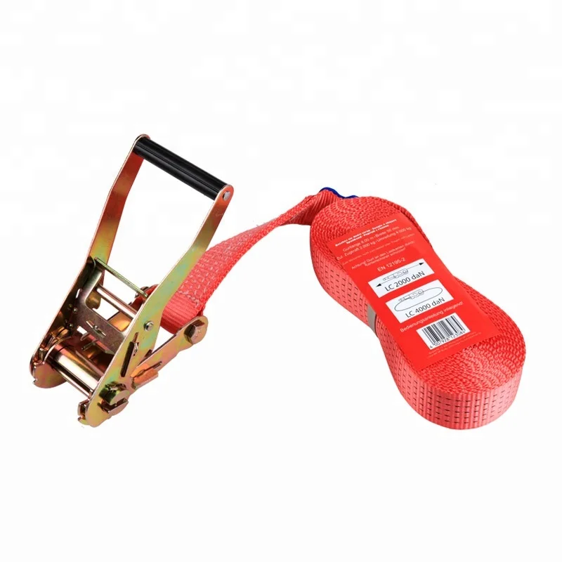 50mm 5 ton Capacity Car Truck Double J Hook Ratchet Lashing Strap Belt with 8m Orange PES Webbing