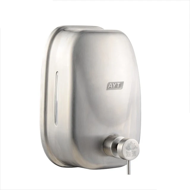 Industrial 1600ml big capacity hotel metal stainless steel lockable refillable hanging shampoo foam soap dispenser
