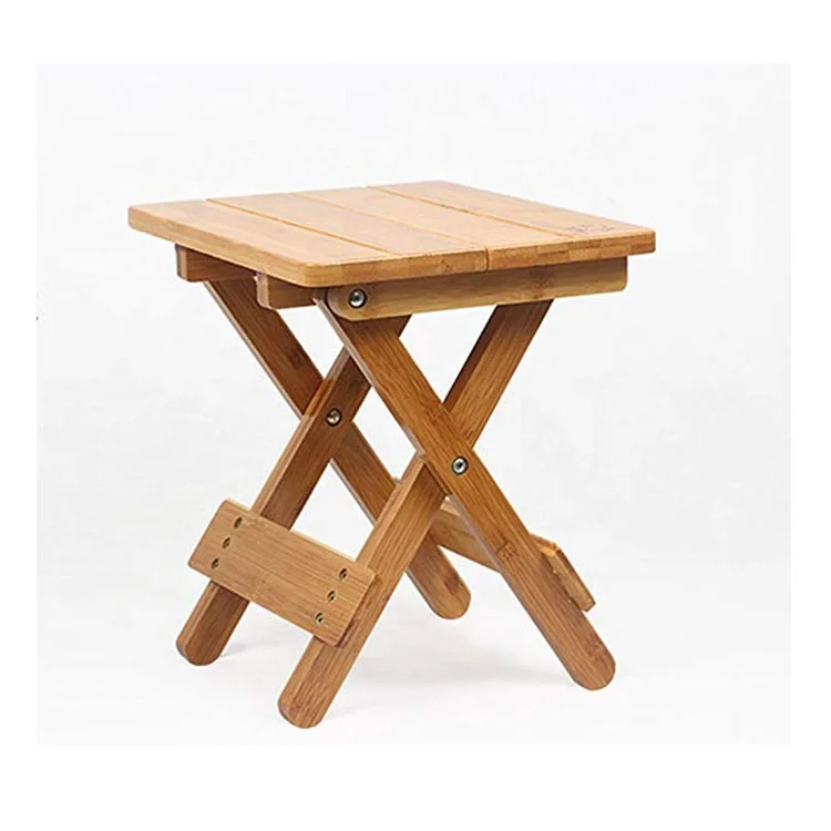 
Modern wooden bamboo folding small bench stool for picnic fishing bathroom garden 