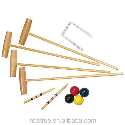 ST-18023 Сад Набор для крокета с деревянных шариков и деревянный набор для крокета