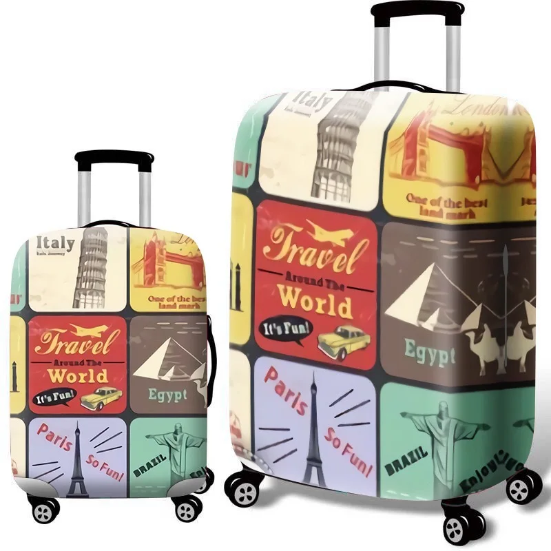2021 new Custom Printed Luggage Covers Elastic Protective Waterproof Polyester Spandex Suitcase Cover