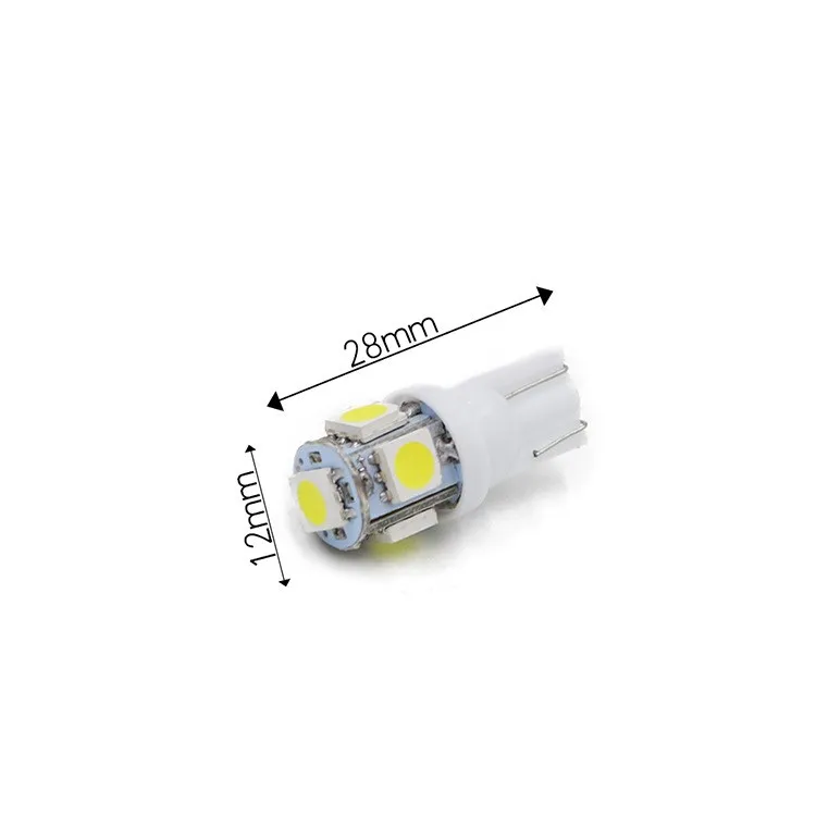 Perfect LED Wholesale T10 5 5050 5SMD 5 SMD LED 5LED 194 168 White Auto Car Side Lighting Lamp W5W Light Bulbs DC 12V