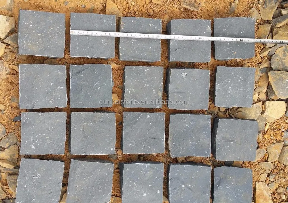 
black and grey basalt cobblestone for driveway pavers 