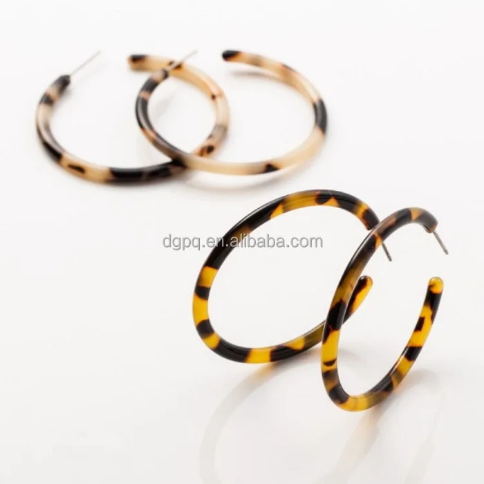 customize cellulose acetate and acrylic jewelry tortoise shell hoops earring, light tortoise shell hoops earrings
