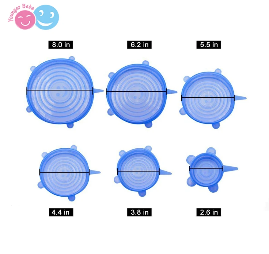 Reusable Seal Lid Durable and Expandable Food Covers Keeping Food Fresh Dishwasher and Freeze